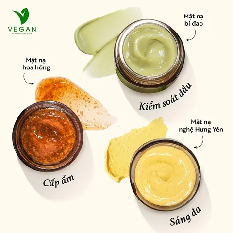 Top 8 Mặt nạ đắp mặt VEGAN Thuần Chay COCOON, HERBARIO dành cho mọi loại da
