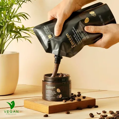 [HÀNG TẶNG KHÔNG BÁN] Big size Cà phê Đắk Lắk body làm sạch da chết cơ thể Cocoon 600ml thuần chay
