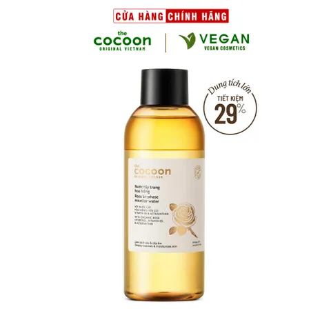 Nước tẩy trang hoa hồng cocoon 310ml (rose micellar water) danh cho da khô - Bigsize