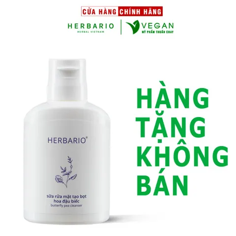 [ HÀNG TẶNG KHÔNG BÁN] Sữa rửa mặt tạo bọt hoa đậu biếc herbario 100ml thuần chay cấp ẩm