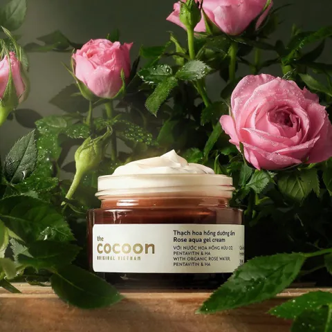 Combo gel rửa mặt hoa hồng cocoon 140ml + thạch hoa hồng cocoon 30ml khóa ẩm 24h