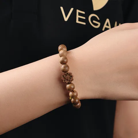 Vòng tay trầm hương VEGAN tròn đơn đủ size cho Nam và Nữ