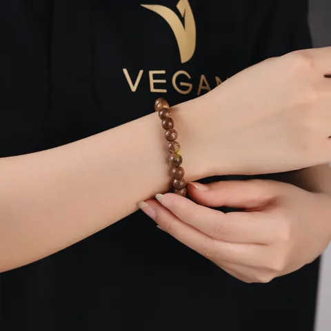 Vòng tay trầm hương VEGAN tròn đơn đủ size cho Nam và Nữ