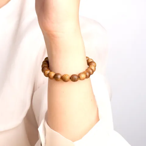 Vòng tay VEGAN Trầm Hương Thuần Chay tròn đơn 8mm 21 hạt
