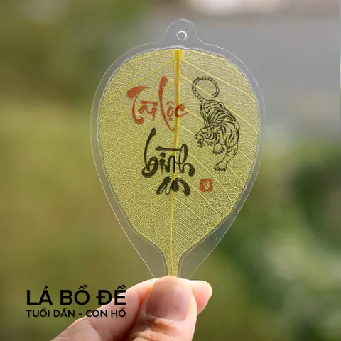 Lá bồ đề 12 con giáp VEGAN thuần chay Bình An, Tài Lộc để ốp lưng, móc khoá