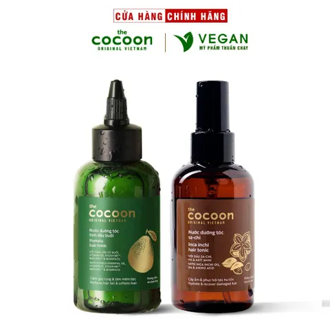 Combo nước dưỡng tóc tinh dầu bưởi pomelo Cocoon 140ml + Nước xịt dưỡng tóc sa chi COCOON 140ml