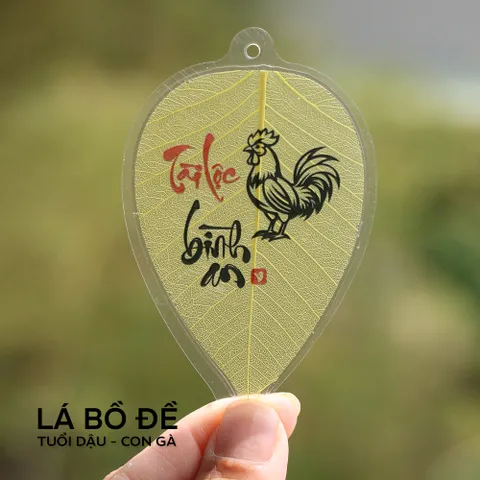 Lá bồ đề 12 con giáp VEGAN thuần chay Bình An, Tài Lộc để ốp lưng, móc khoá