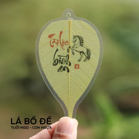 Lá bồ đề 12 con giáp VEGAN thuần chay Bình An, Tài Lộc để ốp lưng, móc khoá