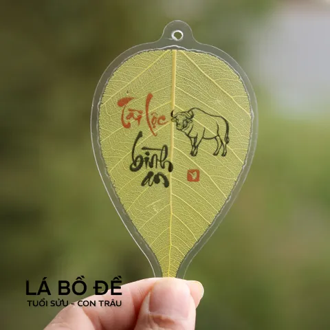 Lá bồ đề 12 con giáp VEGAN thuần chay Bình An, Tài Lộc để ốp lưng, móc khoá