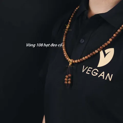 Vòng tay trầm hương VEGAN thuần chay chuỗi tràng 108 hạt