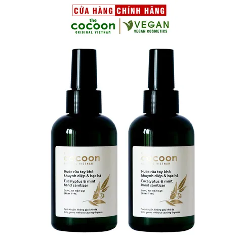 Combo 2 chai Nước xịt rửa khô Khuynh Diệp và Bạc Hà Cocoon 140ml/1chai