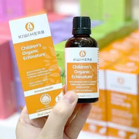 Siro hữu cơ KiwiHerb Children's Organic Echinature |50 mL| Tăng đề kháng & Giảm nhanh các dấu hiệu nhiễm khuẩn hô hấp cho trẻ từ sơ sinh trở lên