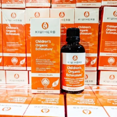 Siro hữu cơ KiwiHerb Children's Organic Echinature |50 mL| Tăng đề kháng & Giảm nhanh các dấu hiệu nhiễm khuẩn hô hấp cho trẻ từ sơ sinh trở lên