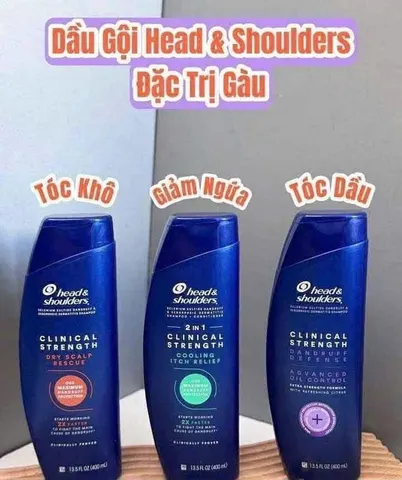 ￼Dầu Gội Làm Sạch Và Hỗ Trợ Giảm Gàu Nấm Head & Shoulders Clinical Strength Cho Da Đầu Dầu Nhờn/ Khô/ Ngứa 400g