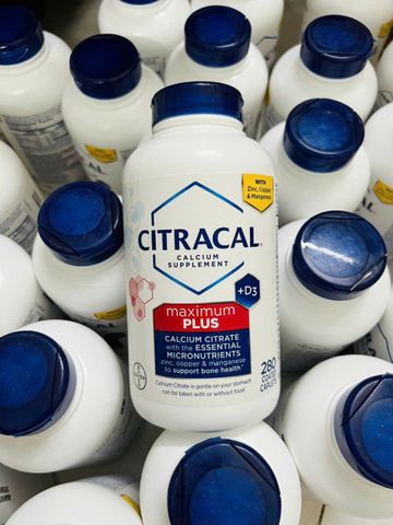 Viên uống Citracal Calcium Supplement + D3 |280 viên| Hấp thu lượng Calci tối đa vào xương & Hỗ trợ xương chắc khỏe [S/P Chuẩn Mỹ]