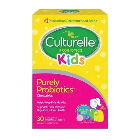 Culturelle Kids Probiotics Chewables Hỗ trợ sức khỏe miễn dịch và tiêu hóa cho trẻ em từ 3 tuổi trở lên 30 viên nhai