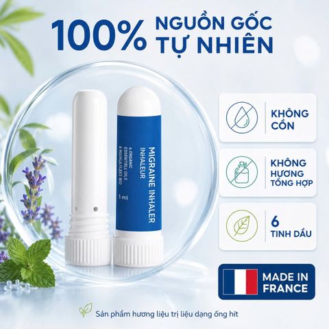 Ống Hít Giảm Đau Đầu Puressentiel Migra Pure - Giải Pháp Nhanh Chóng Với 6 Tinh Dầu Hữu Cơ - Kiểm Soát Cơn Đau Nửa Đầu