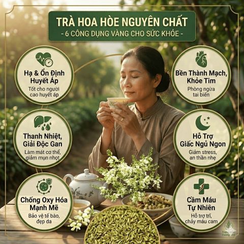 Trà Hoa Hòe Sao Khô [Đặc Biệt] Mùi Thơm, Hỗ Trợ Ổn Định Huyết Áp, Chống Sơ Vữa Động Mạch