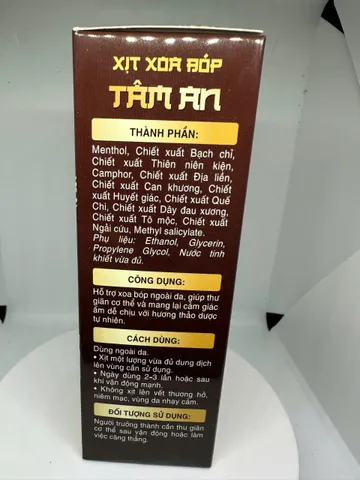 Xịt xoa bóp tâm an dầu xoa xương khớp giảm đau xương đau cổ vai gáy tê bì chân tay thông kinh mạch dang
