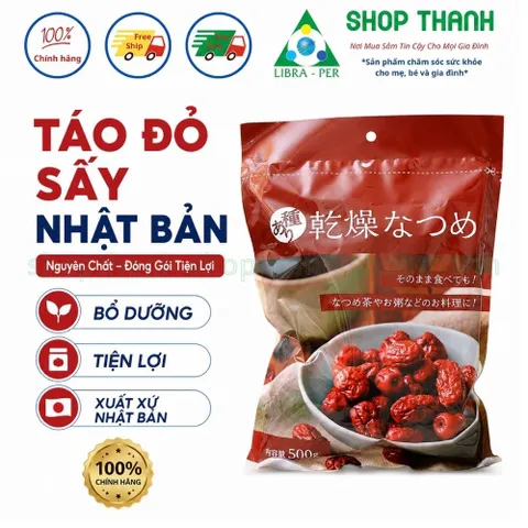 Táo Đỏ Sấy Nhật Bản Natsume 500gr Ăn Vặt Healthy Dễ Dùng Bổ Sung Năng Lượng Hàng Ngày
