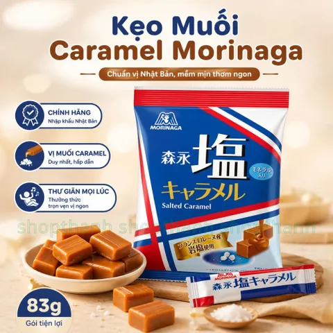 Kẹo Muối Caramel Morinaga Gói 83g Mềm Mại Vị Muối Dễ Ăn Thích Hợp Giải Trí Mọi Lúc Mọi Nơi