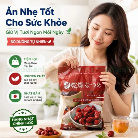 Táo Đỏ Sấy Nhật Bản Natsume 500gr Ăn Vặt Healthy Dễ Dùng Bổ Sung Năng Lượng Hàng Ngày