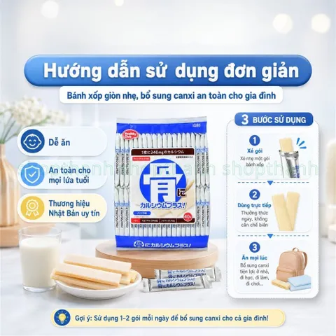 Bánh Xốp Canxi Healthy Club Snack Bổ Sung Canxi Gọn Nhẹ Tiện Lợi Cho Bữa Ăn Nhẹ Mọi Lúc Mọi Nơi