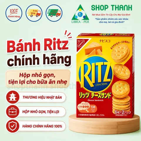 Bánh Ritz Hộp 2 Túi X 6 Bánh Quy Mặn Chính Hãng Tiện Lợi Cho Ăn Nhẹ Và Ăn Vặt Hàng Ngày