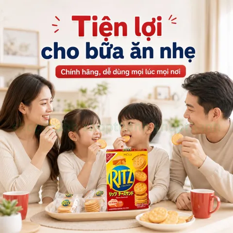 Bánh Ritz Hộp 2 Túi X 6 Bánh Quy Mặn Chính Hãng Tiện Lợi Cho Ăn Nhẹ Và Ăn Vặt Hàng Ngày
