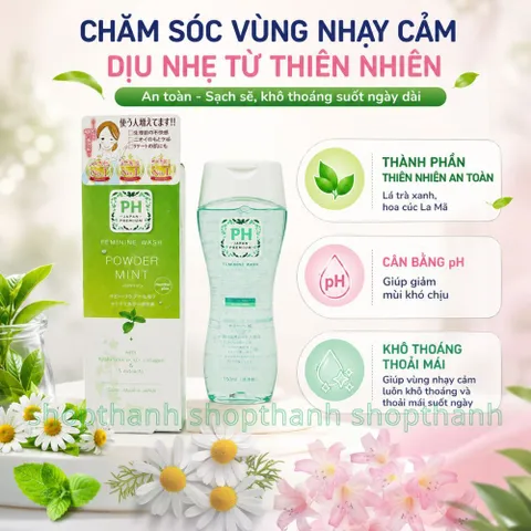 Dung Dịch Vệ Sinh Phụ Nữ Nhật Bản Ph Care Premium 150ml Giúp Khô Thoáng, Cân Bằng PH Tự Nhiên
