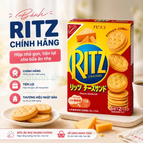 Bánh Ritz Hộp 2 Túi X 6 Bánh Quy Mặn Chính Hãng Tiện Lợi Cho Ăn Nhẹ Và Ăn Vặt Hàng Ngày