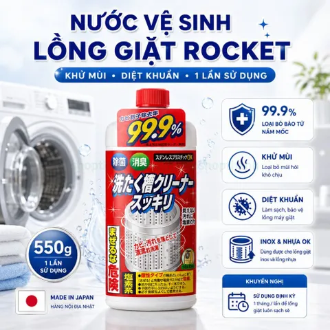 Nước Vệ Sinh Lồng Giặt Daisuki  550g - Khử Mùi, Nấm Mốc Cho Lồng Giặt, Đảm Bảo Vệ Sinh An Toàn Sử Dụng