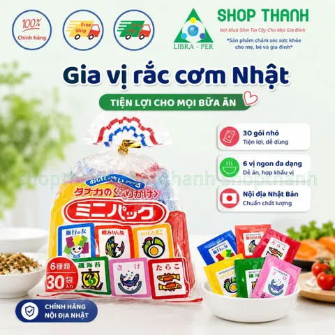 Gia Vị Rắc Cơm Tanaka Nội Địa Nhật Tăng Hương Vị Ăn Dặm Cho Bé, An Toàn Dinh Dưỡng