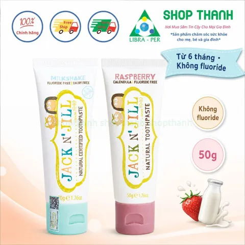 Kem Đánh Răng Jack N' Jill 50g - Úc Không Fluoride Cho Bé Từ 6 Tháng Tuổi An Toàn Khi Nuốt
