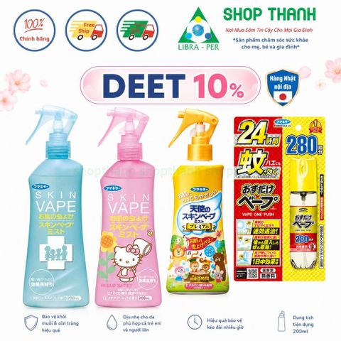 Xịt Chống Muỗi SkinVape Nhật Bản - Xua Đuổi Côn Trùng Hiệu Quả Không Độc Hại Cho Bé Trên 6 Tháng