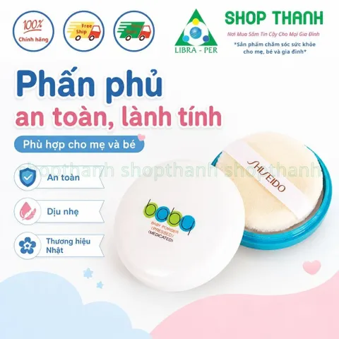 Phấn Rôm Shiseido Baby Powder Pressed Dạng Nén 50g Chống Rôm Sảy Cho Bé Và An Toàn Cho Mẹ Bầu