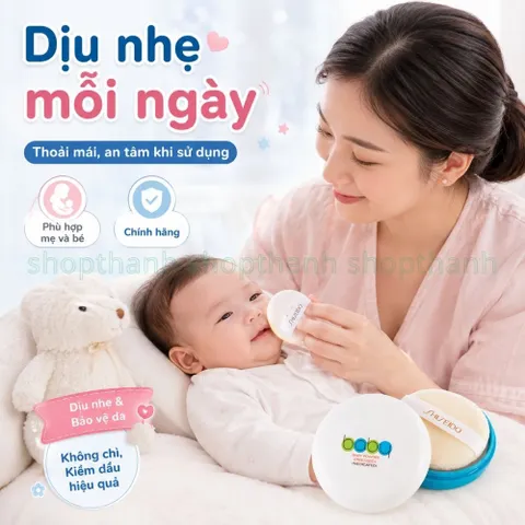 Phấn Rôm Shiseido Baby Powder Pressed Dạng Nén 50g Chống Rôm Sảy Cho Bé Và An Toàn Cho Mẹ Bầu