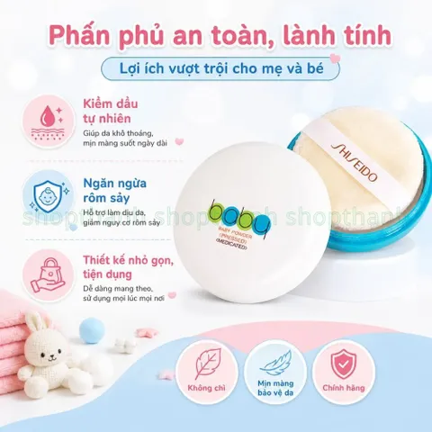 Phấn Rôm Shiseido Baby Powder Pressed Dạng Nén 50g Chống Rôm Sảy Cho Bé Và An Toàn Cho Mẹ Bầu