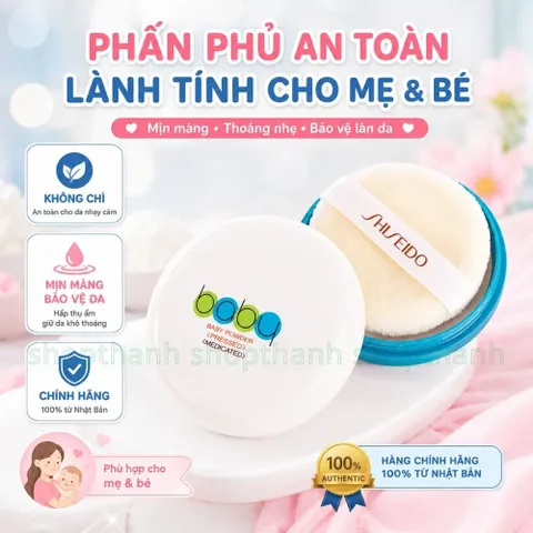 Phấn Rôm Shiseido Baby Powder Pressed Dạng Nén 50g Chống Rôm Sảy Cho Bé Và An Toàn Cho Mẹ Bầu