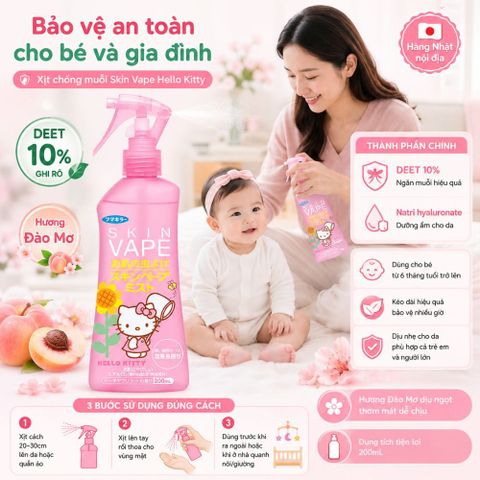 Xịt Chống Muỗi SkinVape Nhật Bản - Xua Đuổi Côn Trùng Hiệu Quả Không Độc Hại Cho Bé Trên 6 Tháng