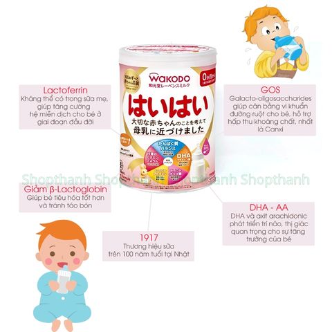 Sữa Bột Wakodo Nội Địa Nhật Số 0 & Số 9 | Cho Bé 0–36 Tháng – Giàu DHA, Canxi, Dinh Dưỡng An Toàn 791355
