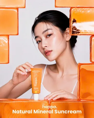Kem chống nắng vật lý The Hoppa Natural Mineral Suncream SPF50+ PA++++ Màng lọc Non- Nano Zinc Oxide chống nắng phổ rộng chống oxy hóa