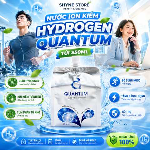 10 Túi Nước Kiềm Quantum - Nước Ion Giàu Hydrogen, Hỗ Trợ Chống Oxy Hóa, Cân Bằng pH