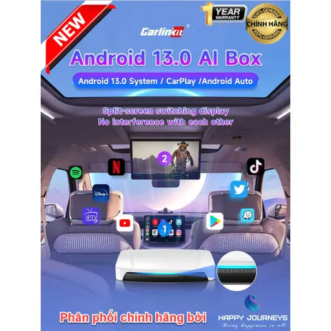 Android box cho ô tô Carlinkit UHD Android 13, Qualcomm SM6225 8 nhân, HDMI