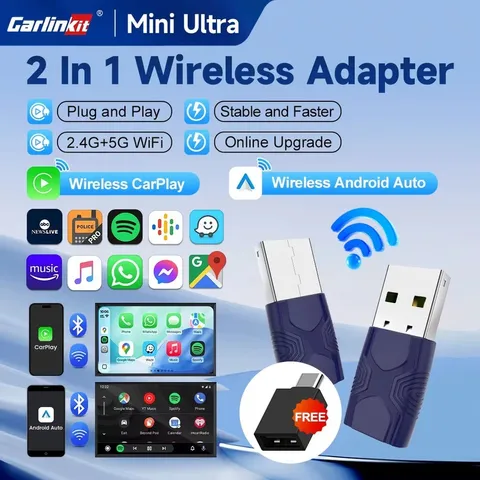 USB Dongle - Bộ Apple carplay/Android auto không dây (2 in 1) thế hệ mới nhất CARLINKIT MINI ULTRA