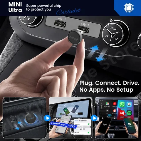 USB Dongle - Bộ Apple carplay/Android auto không dây (2 in 1) thế hệ mới nhất CARLINKIT MINI ULTRA