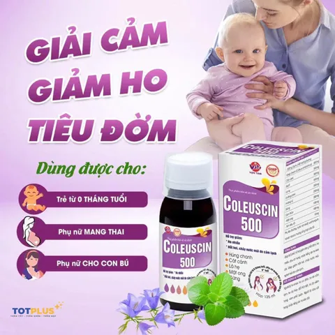 Siro Bổ Phế Coleuscin 500 - Hỗ Trợ Giảm Ho, Hỗ Trợ Long Đờm, Dùng Được Cho Cả Trẻ Sơ Sinh Và Phụ Nữ Có Thai