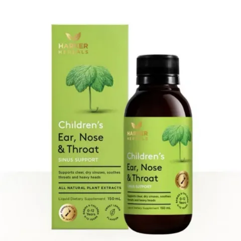 Siro Harker Herbals Children's Ear , Nose & Throat |150 mL| Giảm sỗ mũi/Nghẹt mũi - Bảo vệ tai & họng cho trẻ em [S/P Chuẩn NZ]