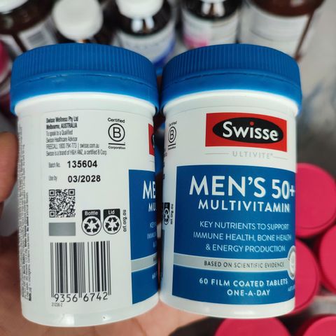 Viên uống Swisse Ultivite Men's 50+ Multivitamin |60 & 90 viên| cho nam giới trên 50 tuổi - Nâng cao điểm số sức khỏe thể chất tổng thể [S/P Chuẩn Úc]