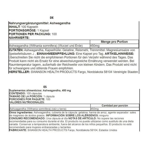 Ashwagandha Stress Support 450mg - Hỗ trợ phản ứng lành mạnh tự nhiên đối với căng thẳng hàng ngày giúp bình tĩnh và thư giản date 2028